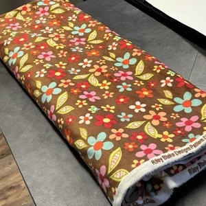 RILEY BLAKE Cotton Fabric SWEET NOTHING by ZOE PEARN Floral Retro 4 Yards X 60” - Picture 1 of 6