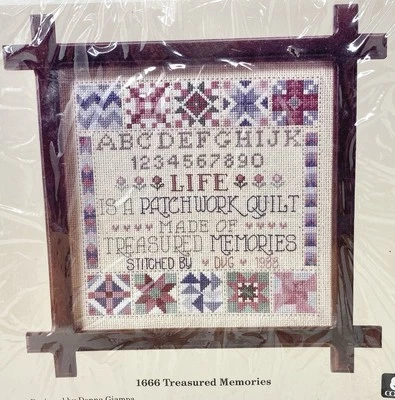 Vintage Cross-Stitch Kit Alphabet Patchwork Quilt Saying Donna Giampa 1989 - Image 1 of 4