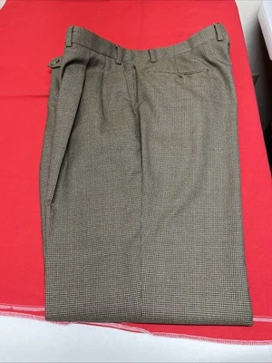 Pantalones de vestir para hombre Mark Shale marrón oscuro tweed 100 % lana plisados frente talla R 38 Foto 1 de 4