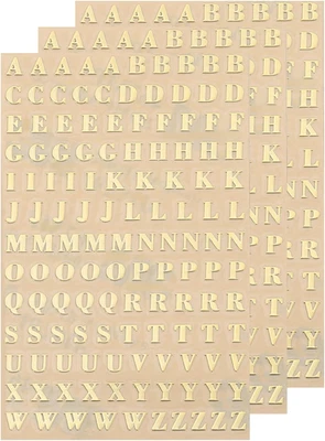 Mini Buchstaben Sticker 3D Selbstklebend Alphabet Scrapbooking Basteln Gold - Bild 1 von 4