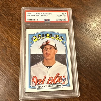 PSA 10. 2013 Topps Archives Manny Machado Rookie RC PSA 10 #27 - Image 1 of 4