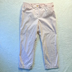 Pantalones Talbots Mujer Talla 16 Petite Rosa Claro Pierna Recta Chino Corto Informal - Imagen 1 de 12
