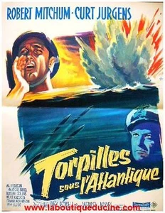 TORPILLES SOUS L'ATLANTIQUE Affiche Cinéma / Movie Poster ROBERT MITCHUM - Imagen 1 de 1