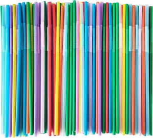 300 Pcs Flexible Colorful Disposable Plastic Bendable Drinking Bendable Straw... - Picture 1 of 1