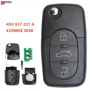 Full Set Remote key Fob 3Button 433MHZ 4D0 837 231 A for Audi A3 A4 A6 1999-2002 - Picture 1 of 2