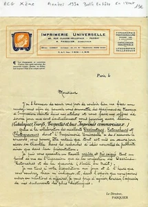 Paris X ème 48 Rue Claude Vellefaux - Petite Entête d'une Imprimerie  Années 30 - Picture 1 of 1