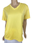 Russell Athletic Drive Power Yellow Top Size Womans Large Short Sleeve V-Neck