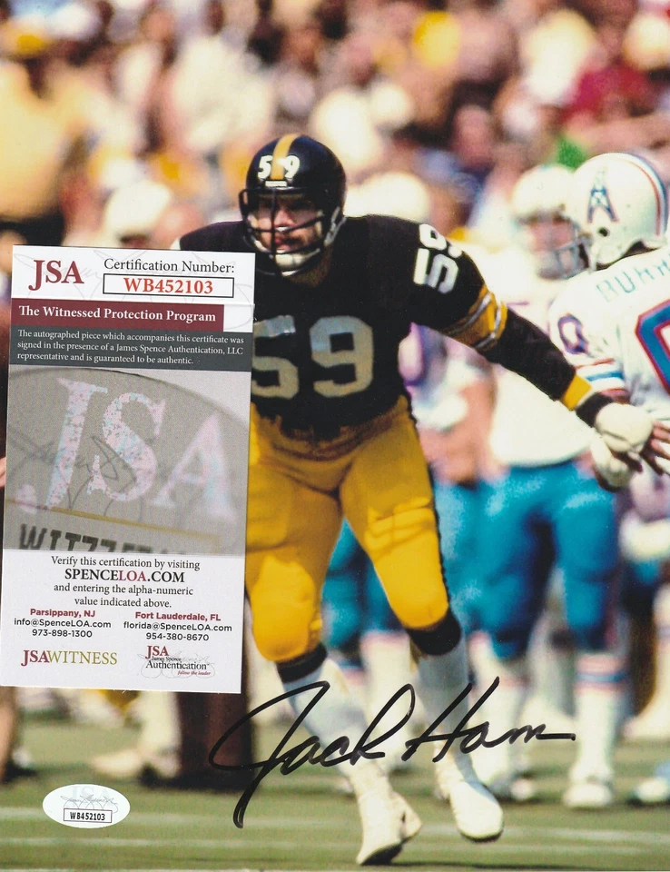 JACK HAM  PITTSBURGH STEELERS  JSA AUTHENTICATED ACTION SIGNED 8x10 - Image 1 of 1