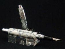Presimo Style Handmade Fountain Pen in White Turquoise