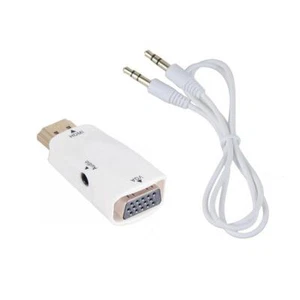 HDMI to VGA adapter HD 1080P male-to-female audio cable converter for PC laptop - Picture 1 of 6