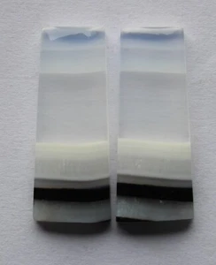 30.05 Ct Natural Banded Agate (29.5mm X 12mm each) Cabochon Loose Match Pair - Picture 1 of 3