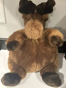 Unipak Plumpee Brown Moose Soft Plush Stuffed Animal 13" - Picture 1 of 10