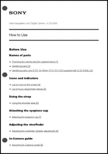 Sony Alpha A6300 Advanced Digital Camera User Guide Instruction Manual ILCE-6300 - Picture 1 of 1