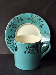 Jessie Tait Midwinter Stylecraft Vintage Rhapsody Blue 60s Espresso Cup Saucer - Picture 1 of 13