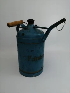 Jarra de petróleo 11⁄2 litro metal antiguo taller vintage decoración lata de aceite azul - Imagen 1 de 11