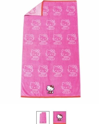 SANRIO HELLO KITTY BEACH TOWEL WITH EMBROIDERED 100% COTTON 34 in x 63 in NWT - Image 1 of 2