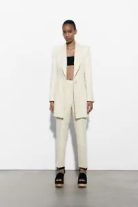NEU MIT ETIKETT ZARA METALLICFADEN LANGER BLAZER WEICHGOLD - REF. 3305/510 XS 119 $ - Bild 1 von 9