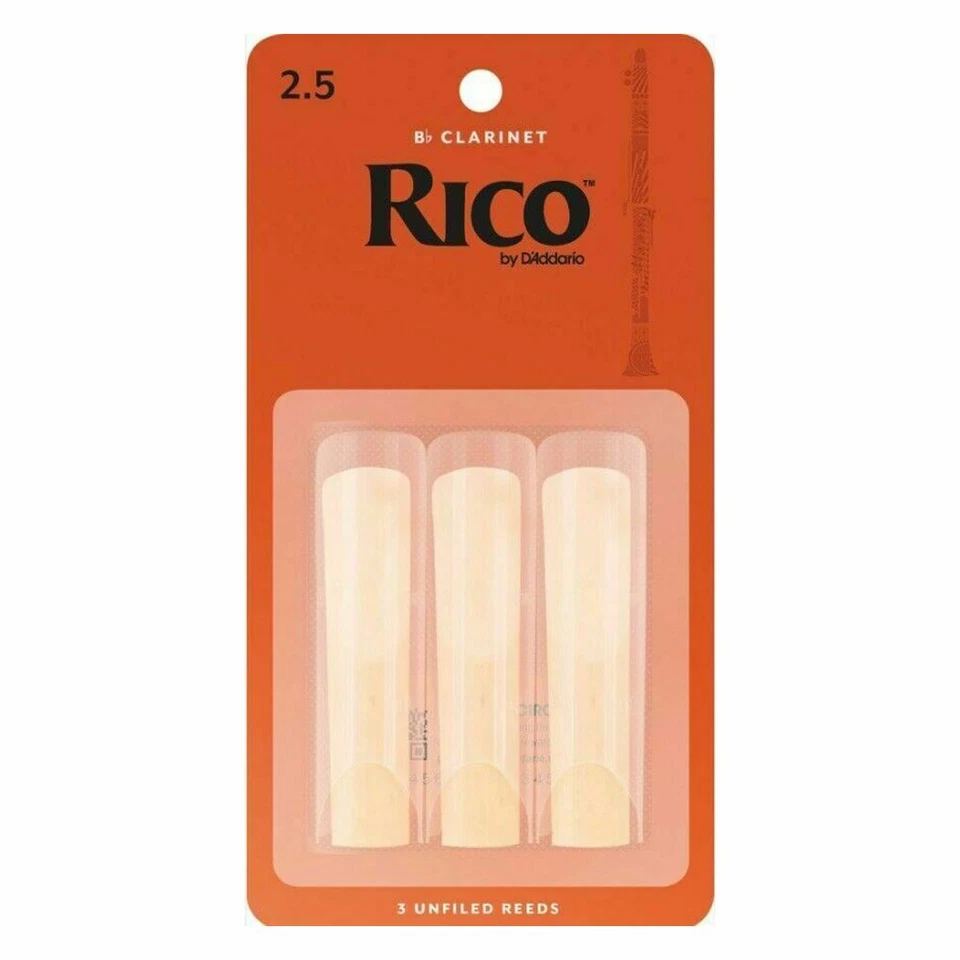 Rico RCA0325 BB Clarinet Reeds Strength 2.5 3-pack