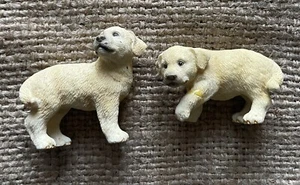 Cute Pair Of Lab Puppy Figurines 2 Inch - Picture 1 of 5