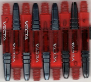 WINMAU VECTA Red Short Polcarbonate/Aluminum Top Dart Shafts: 1 set of 3 - Picture 1 of 4