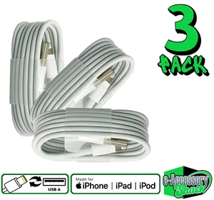 3 Pack Fast Charging Cable Heavy Duty Charge Cord For iPhone 11 12 13 14 Pro Max - Picture 1 of 9