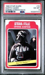 Tarjeta dura 1980 Star Wars Darth Vader Empire Strikes Back Star File 10 PSA 6 - Imagen 1 de 2