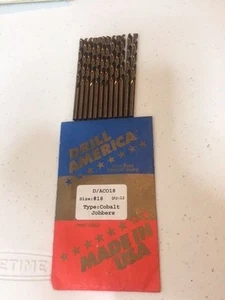 Stck. 12- Bohrer Amerika #18 Kobalt Schwerlast Bohrer Bit D/ACO18 Made in USA - Bild 1 von 1