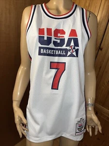 Larry Bird #7 Michell & Ness White USA Basketball 1992 Jersey Men's sz M NWT - Picture 1 of 13