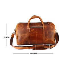 20" Buffalo Leather Travel Duffle Bag Holdalls Aircabin Carryon Luggage Handbags