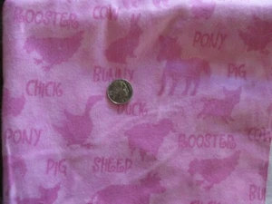 Vintage "Pink Banyard Buddies " Hoffman Cotton Fabric remnant new/old - Picture 1 of 1
