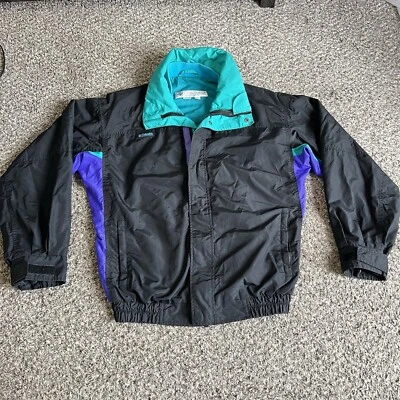 Vintage Columbia Mens Size S Bugaboo Ski Jacket Coat Shell  Black Purple 90s Y2K - Image 1 of 4