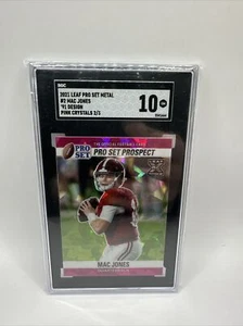 2021 Mac Jones Leaf Pro Set Metal 1991 XRC 2/3 Pink Crystals SGC 10 GEM MINT - Picture 1 of 2