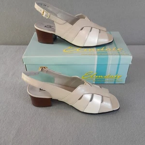 Elmdale Gemma 11 Größe 4 E Schuhe elfenbein creme Leder verstellbarer Verschluss - Bild 1 von 11