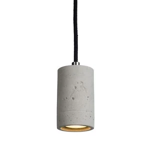 Pendelleuchte Beton natur, Kabel schwarz, mit LED Leuchtmittel 6W 230V GU10 - Bild 1 von 7
