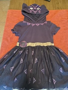 Girls Dress by MARVEL BLACK PANTHER Dress Up Cosplay Hood/Tulle LARGE/XL 14/16 - Picture 1 of 7