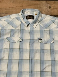 Howler Bros Shirt Mens XL Blue Plaid Western Short Sleeve Fishing Performance - Picture 1 of 9