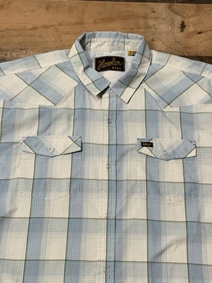 Howler Bros Shirt Mens XL Blue Plaid Western Short Sleeve Fishing Performance - Image 1 of 4