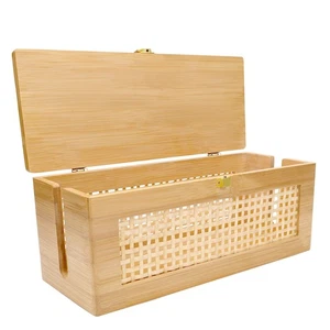 Txcucc Solid wood Cable Management Box，- Cable Organizer Box and Power Strip ... - Afbeelding 1 van 7