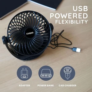 Portable Mini USB Desk Fan 360° Rotating Quiet 3 Speed fan for Home Office Car - Picture 1 of 5