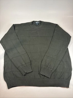 Suéter masculino vintage Northcrest malha cabo verde floresta XLT 80-90 Natal - Imagem 1 de 4