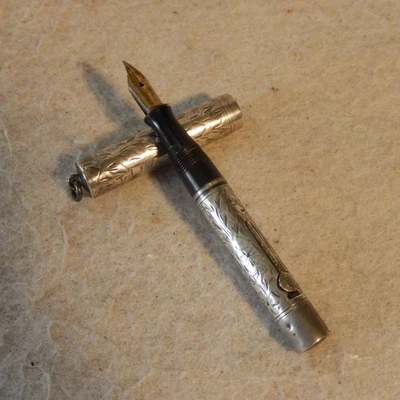 Винтажная перьевая ручка WATERMAN из чистого серебра 452 1/2 В идеальная подвеска для дам - Изображение 1 из 4