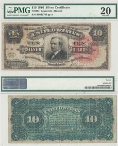 1886 $10 Silver Certificate Fr-294 PMG VF-20 - Picture 1 of 3