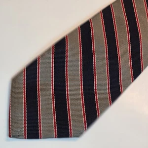Corbata vintage Benchmark Repp azul tostado rojo 100 % seda EE. UU. - Imagen 1 de 7
