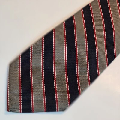 Corbata vintage Benchmark Repp azul tostado rojo 100 % seda EE. UU. Foto 1 de 4