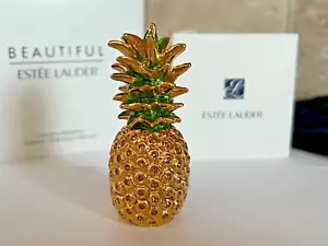ESTEE LAUDER 2015 BEAUTIFUL SOLID PERFUME COMPACT GOLDEN PINEAPPLE MIB SPARKLY - Picture 1 of 7