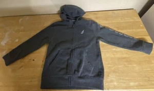 Nautica Boys Hooded Sweatshirt Hoodie Youth Medium Sleeve Logo Size 10/12 - Picture 1 of 17