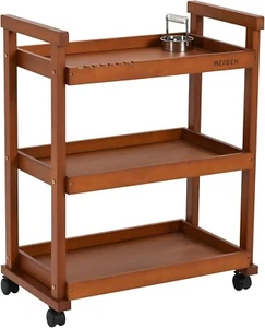Art Supplies Cart, Walnut 3-Tier Multifunctional Art Storage Cart Organizer, - Picture 1 of 6