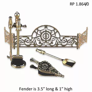 ACCESSORI PER CAMINO IN PORCELLANA REUTTER CASA DELLE BAMBOLE SCALA 1:12 - Foto 1 di 1