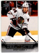 2023-24 Upper Deck Debut Dates Wyatt Kaiser Rookie #DD-19 Chicago Blackhawks