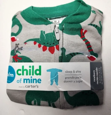 Pijama recién nacido niño mío por Carter's bebé dinosaurio con patas para dormir nuevo Foto 1 de 4